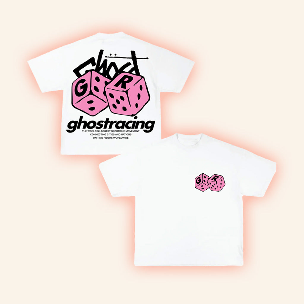 Ghost Racing Merch Pink Loaded Dice Shirt White Gifts For Her Ghost Racing Merch Pink Loaded Dice Shirt White Gifts For Her