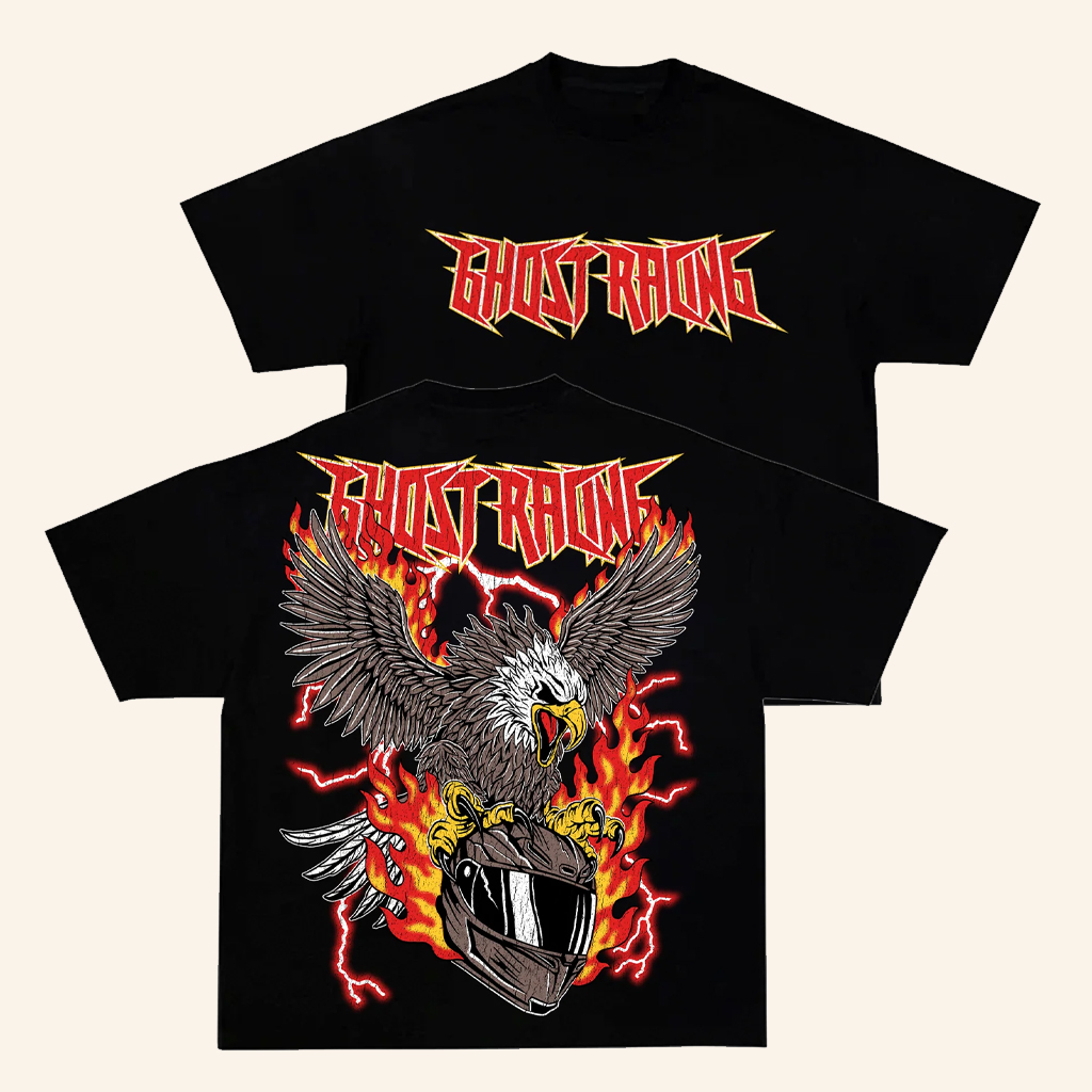 Ghost Racing Merch Red Flaming Eagle Shirt Birthday Ideas For Husband