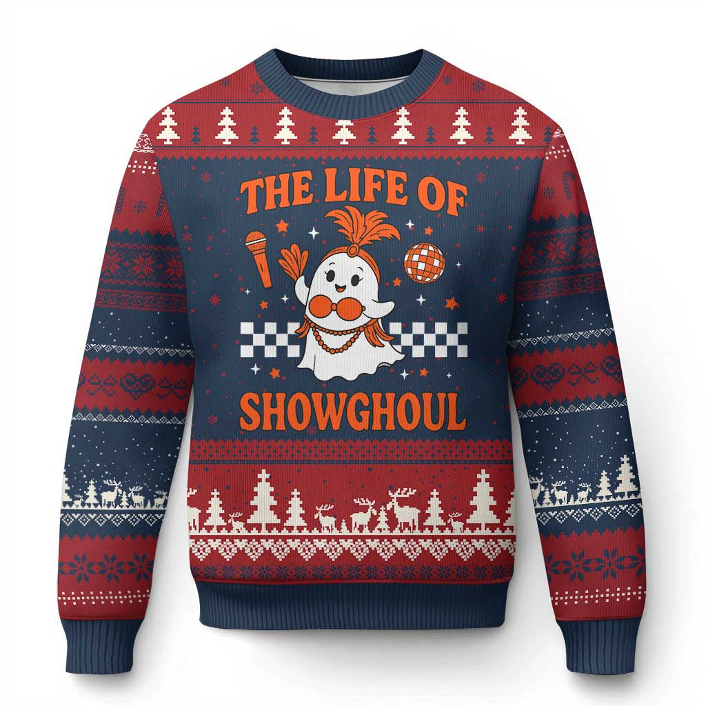 Ghost The Life of A Showghoul Ugly Christmas Sweater Cute Ghost Gift For Your Wife