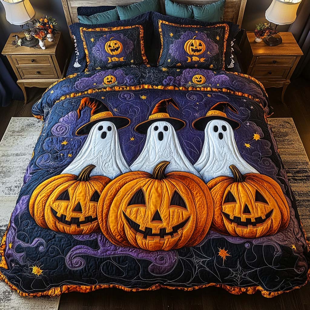 Ghost Whisper Quilted Bedding Set Bed Decorations Halloween Gifts For Her