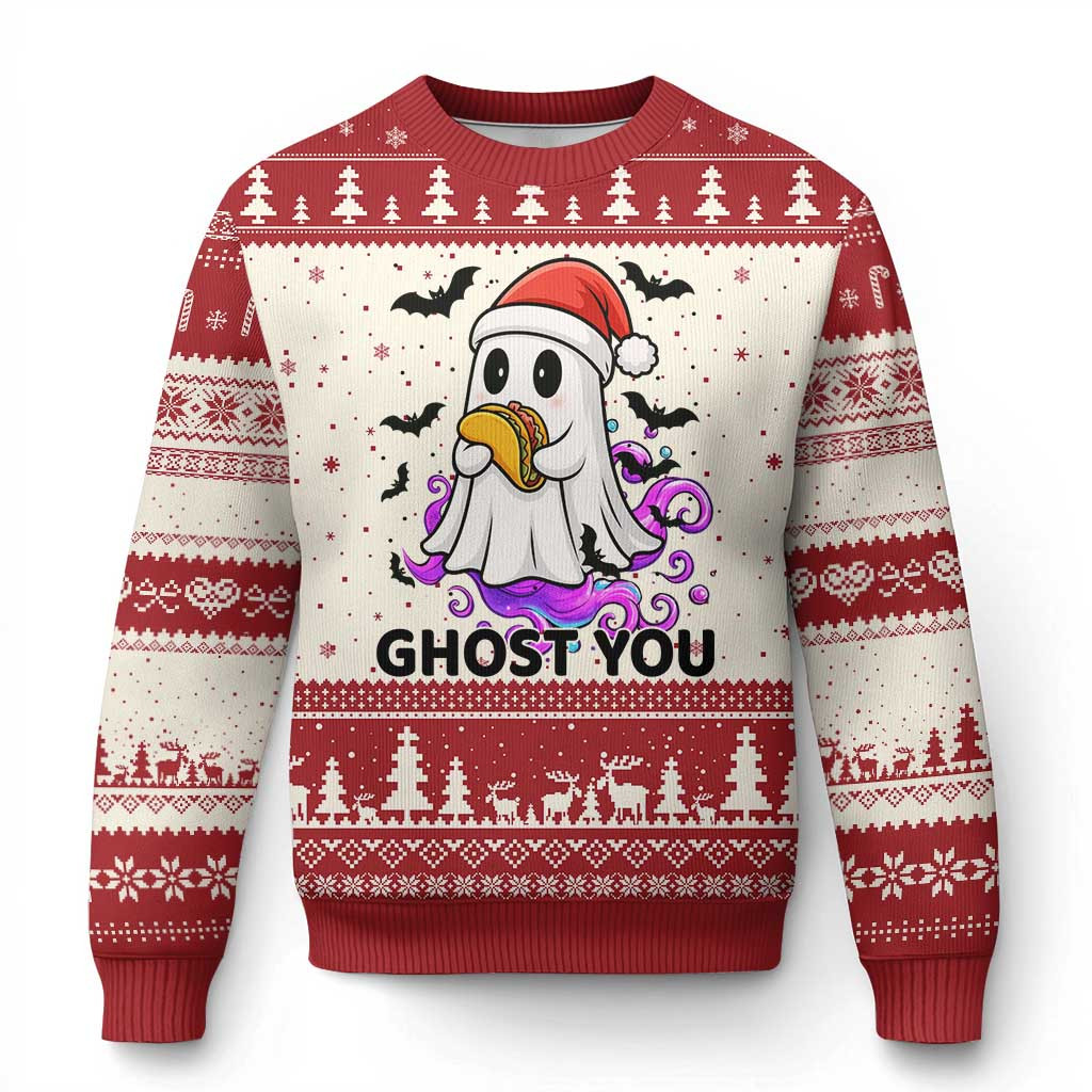 Ghost You Ugly Christmas Sweater Halloween Themed Gifts For Him On Xmas