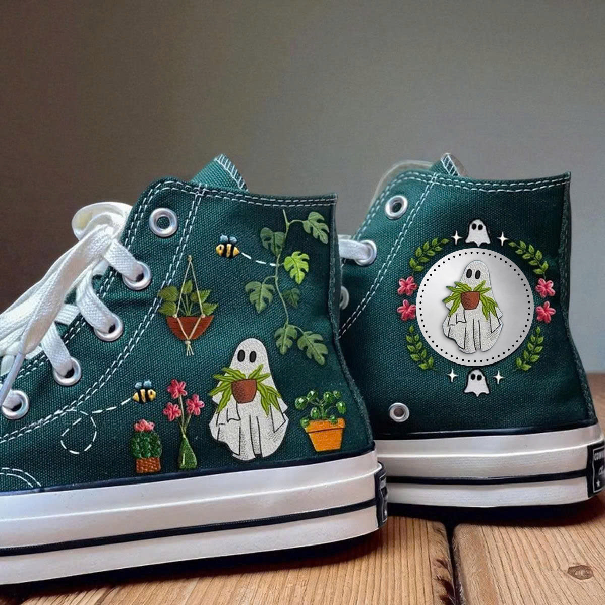 Ghostly Bloom Canvas High Tops Anniversary Merch Gift
