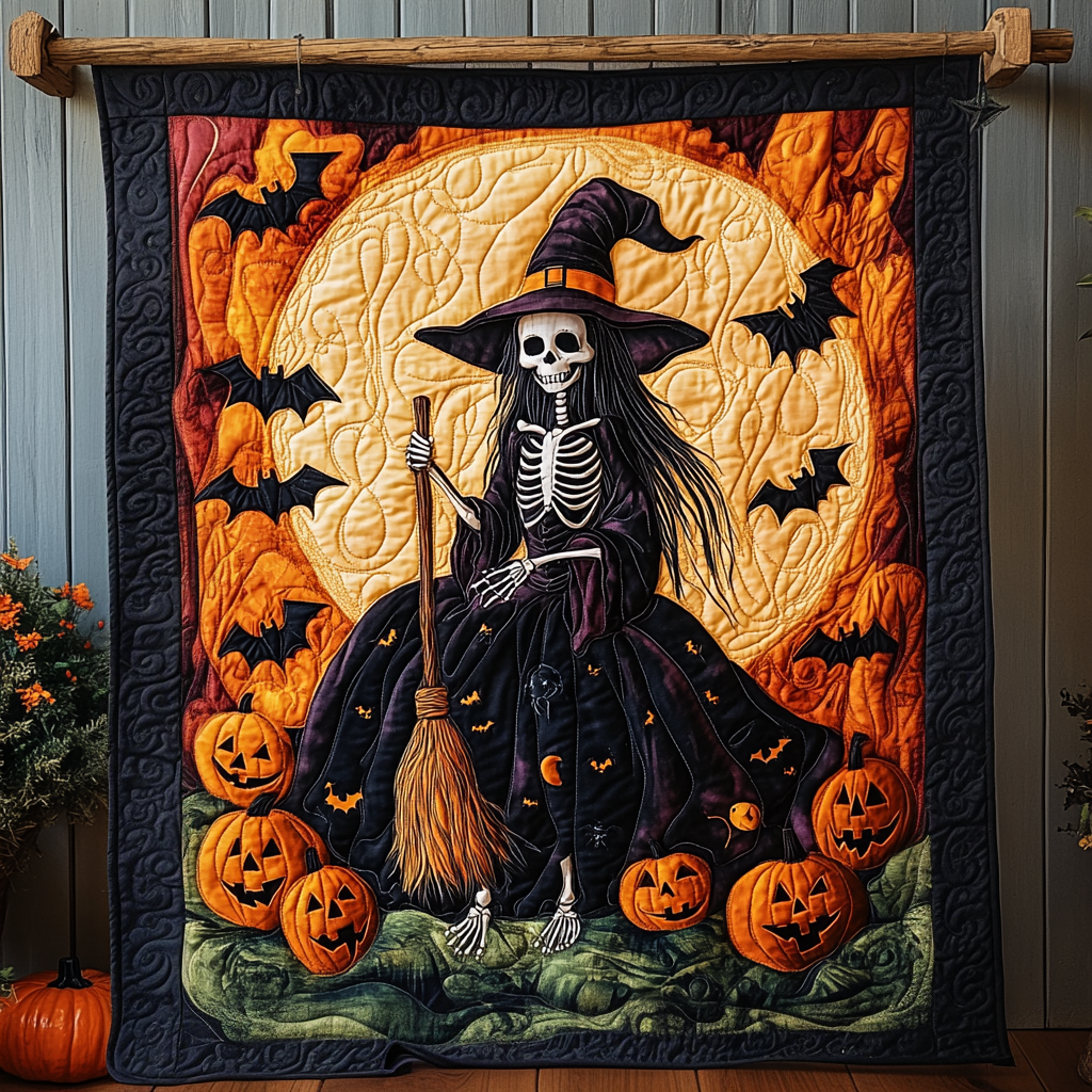 Ghostly Gathering Quilted Blanket Spooky Gifts For Her