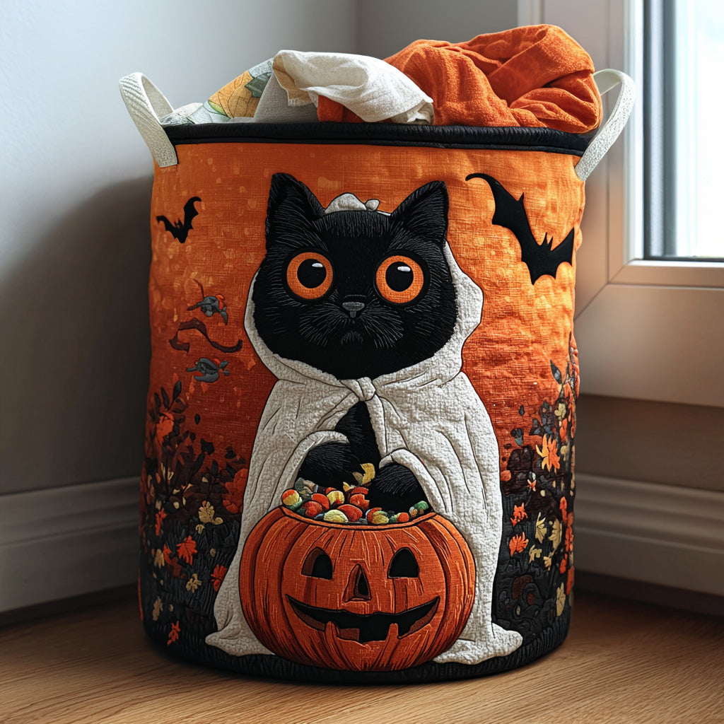 Ghostly Gaze Quilted Laundry Basket Anniversary Merch Gift