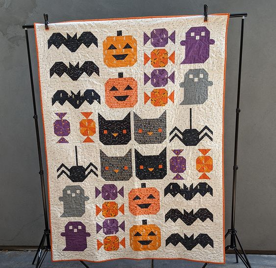Ghostly Glow Quilted Blanket Gift For Halloween