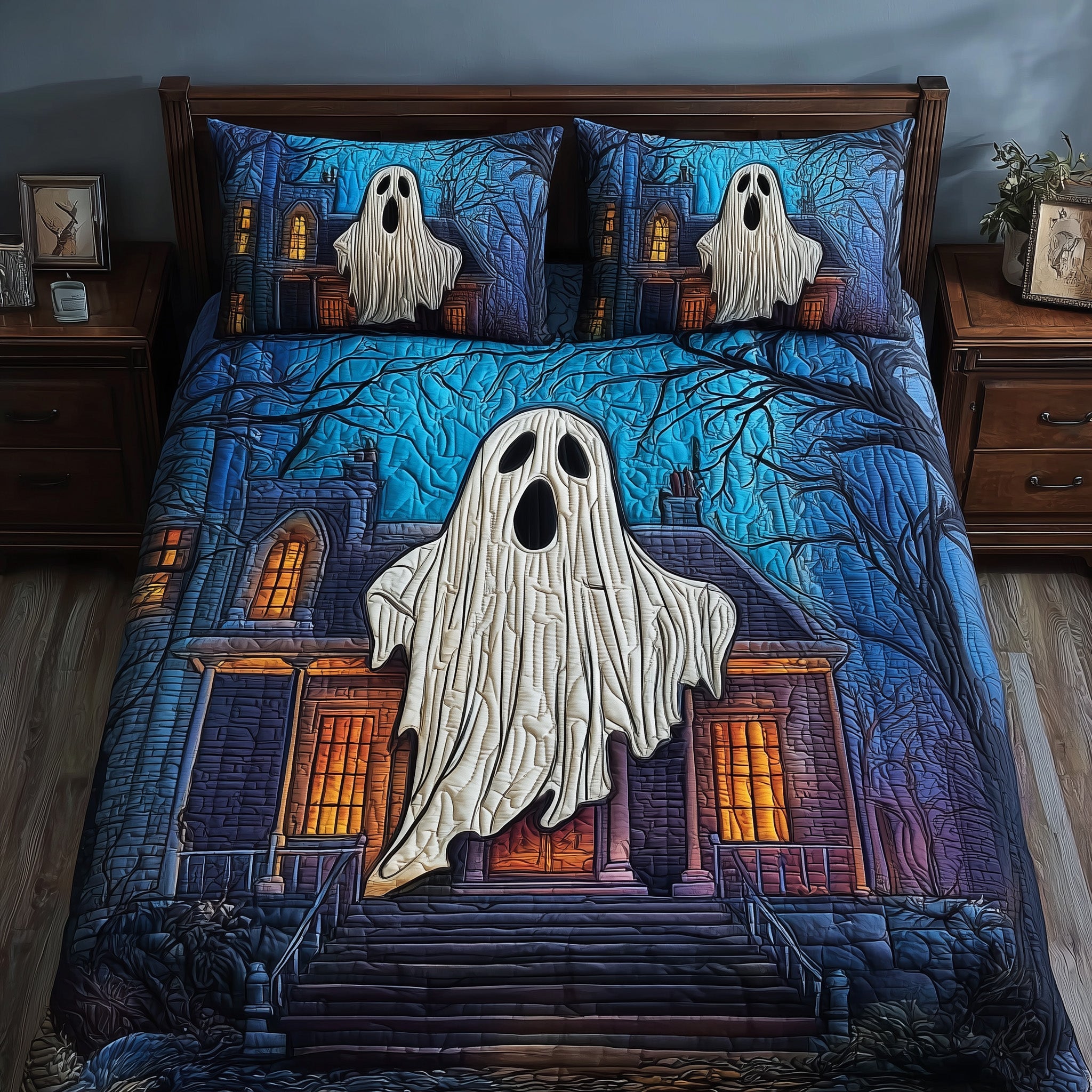 Ghostly Slumber Quilted Bedding Set Home Decor Collection