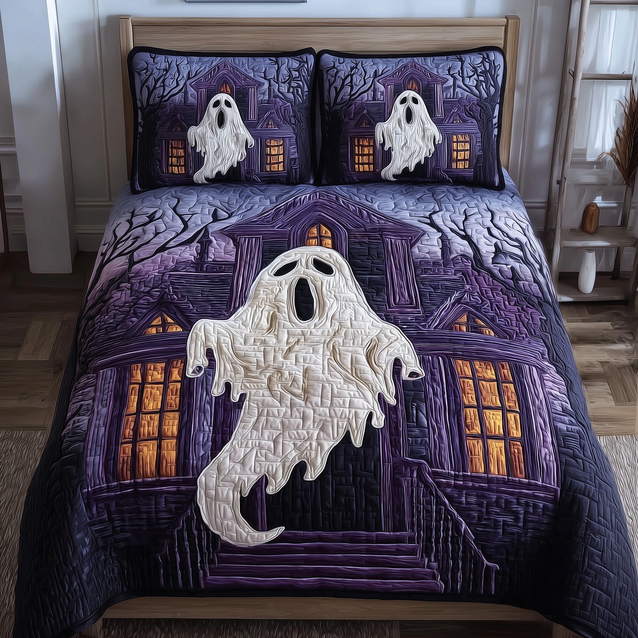 Ghostly Slumber Quilted Bedding Set Soft And Smooth