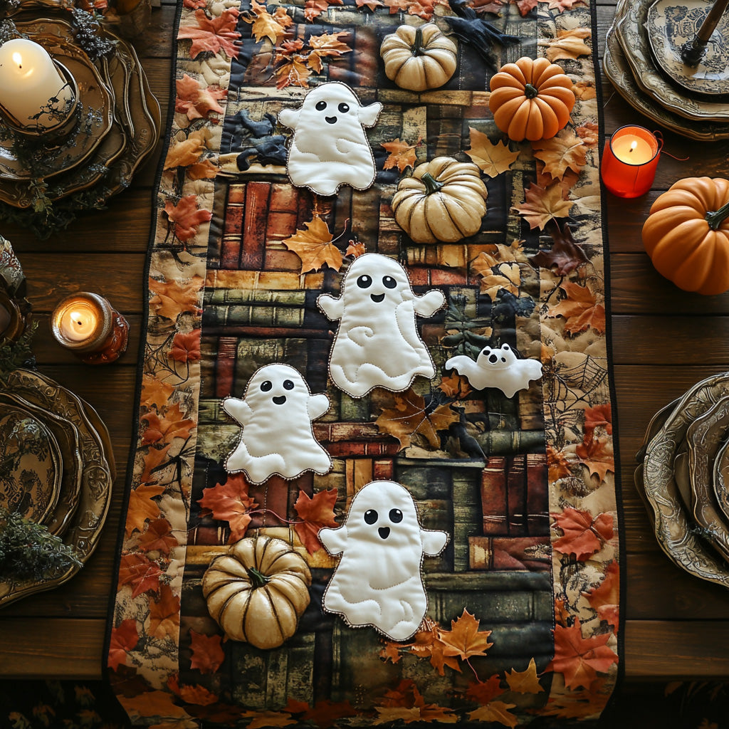 Ghoul Gathering Quilted Table Runner Spooky Table Runner Dining Room Halloween Decor
