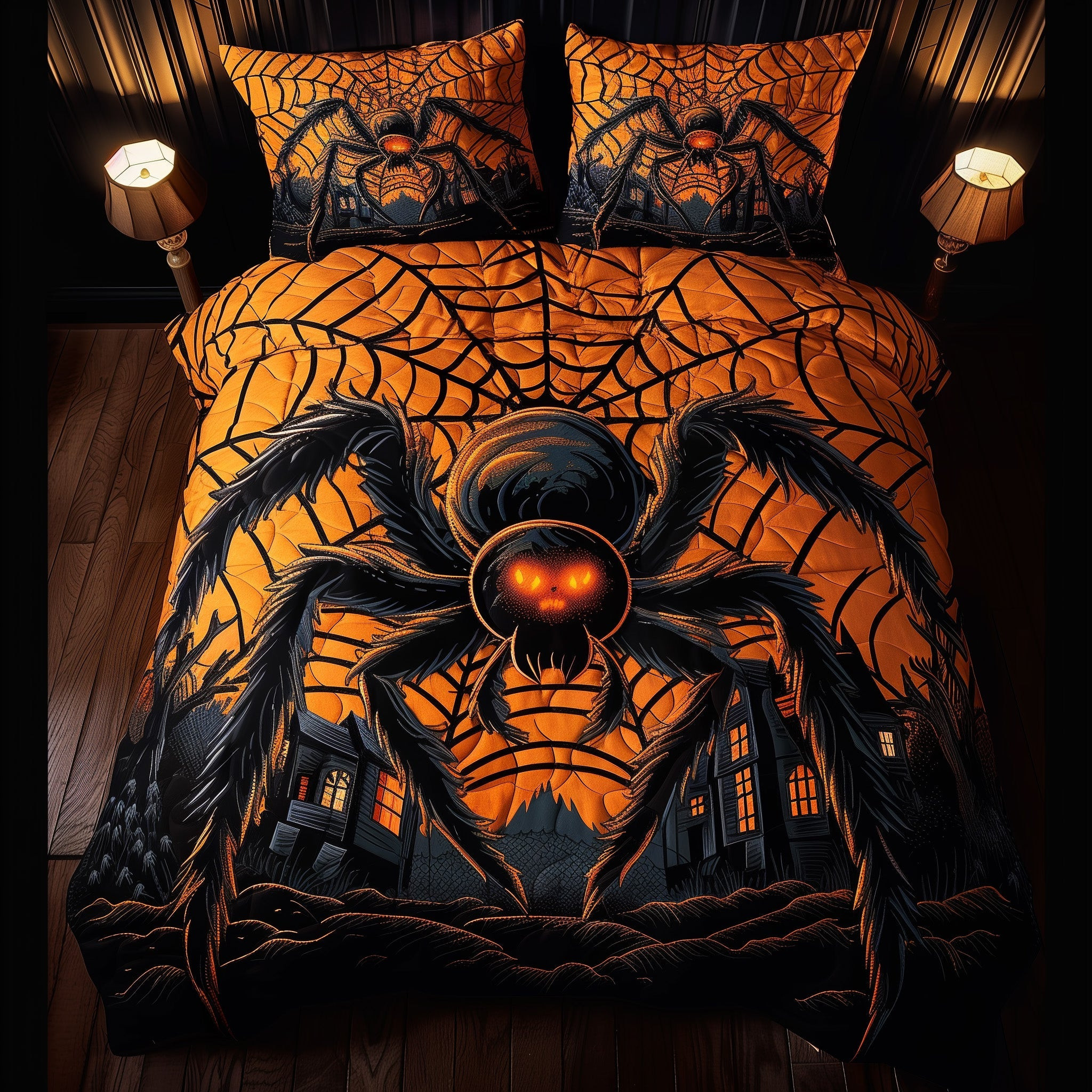 Giant Spider Bedding Set Spooky Halloween Season Halloween Bedding Presents