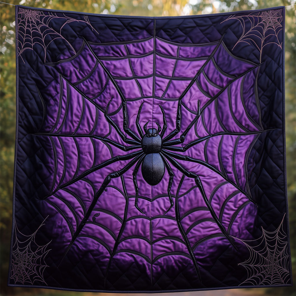 Giant Spiderweb Halloween Quilt Elegant Quilt Blanket for Relaxing Evenings