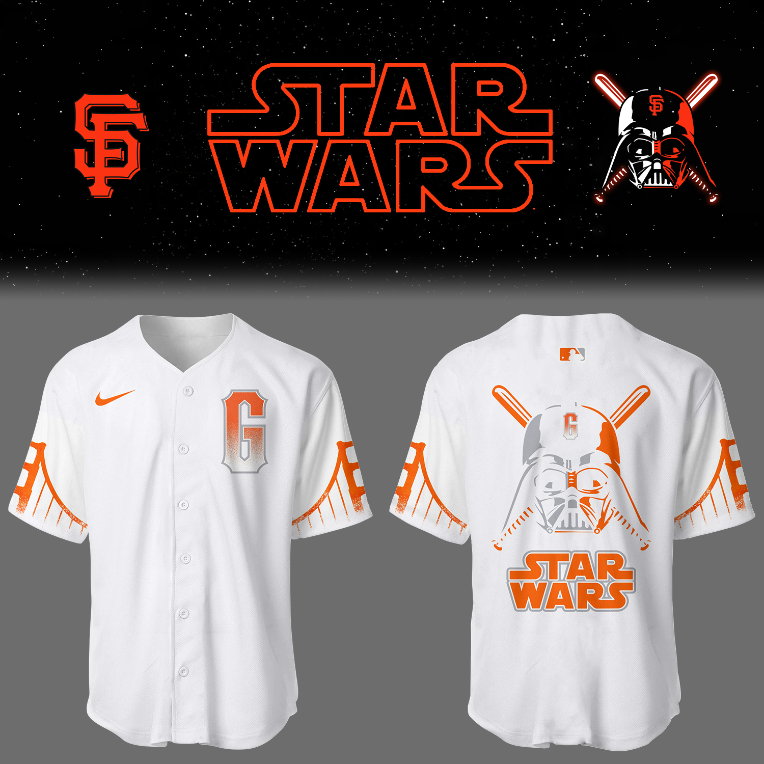 Giants Baseball 2025 Giants X Stars Wars City Connect Jersey Gifts For Baseball Players