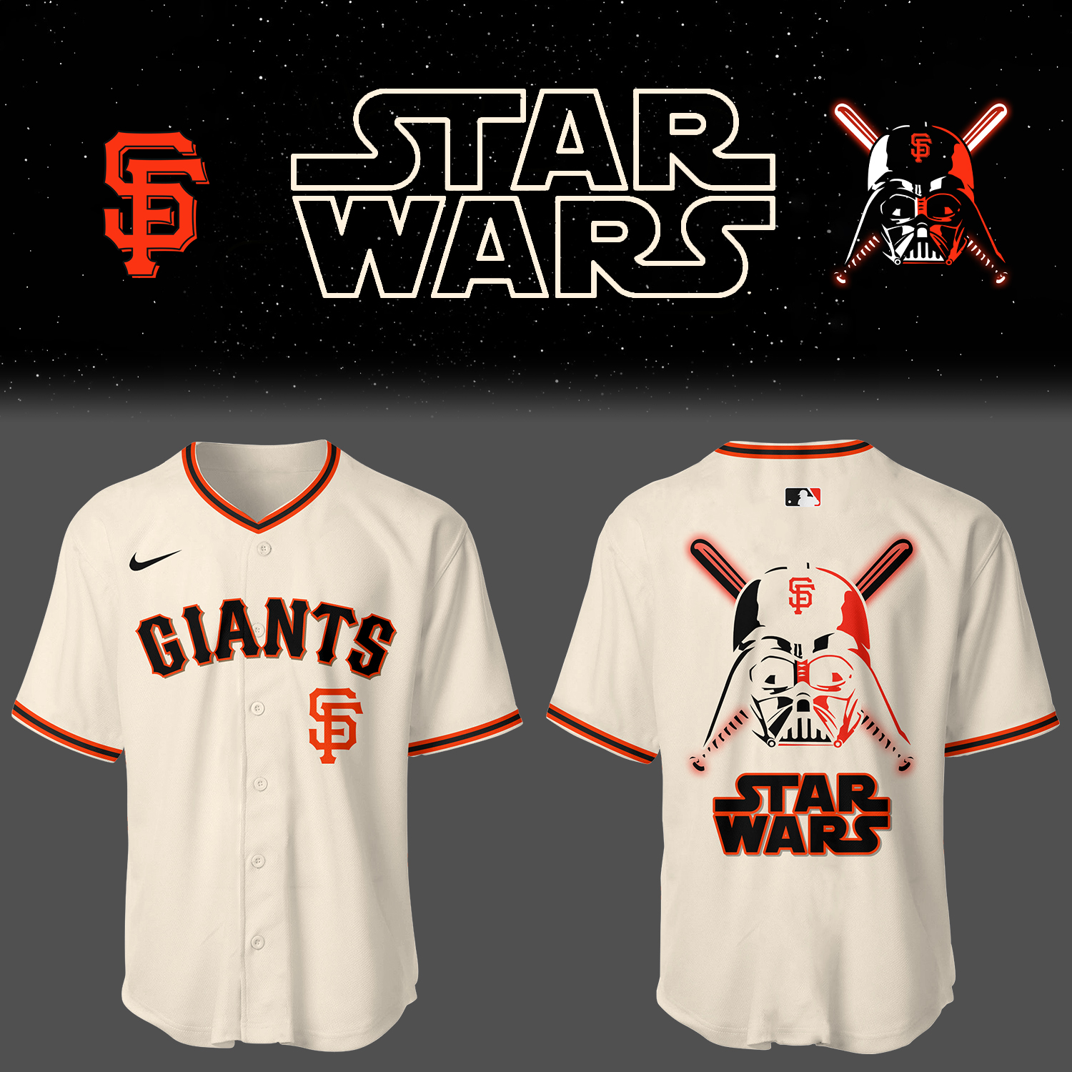 Giants Baseball 2025 Giants X Stars Wars Jersey Baseball Coach Gift Ideas