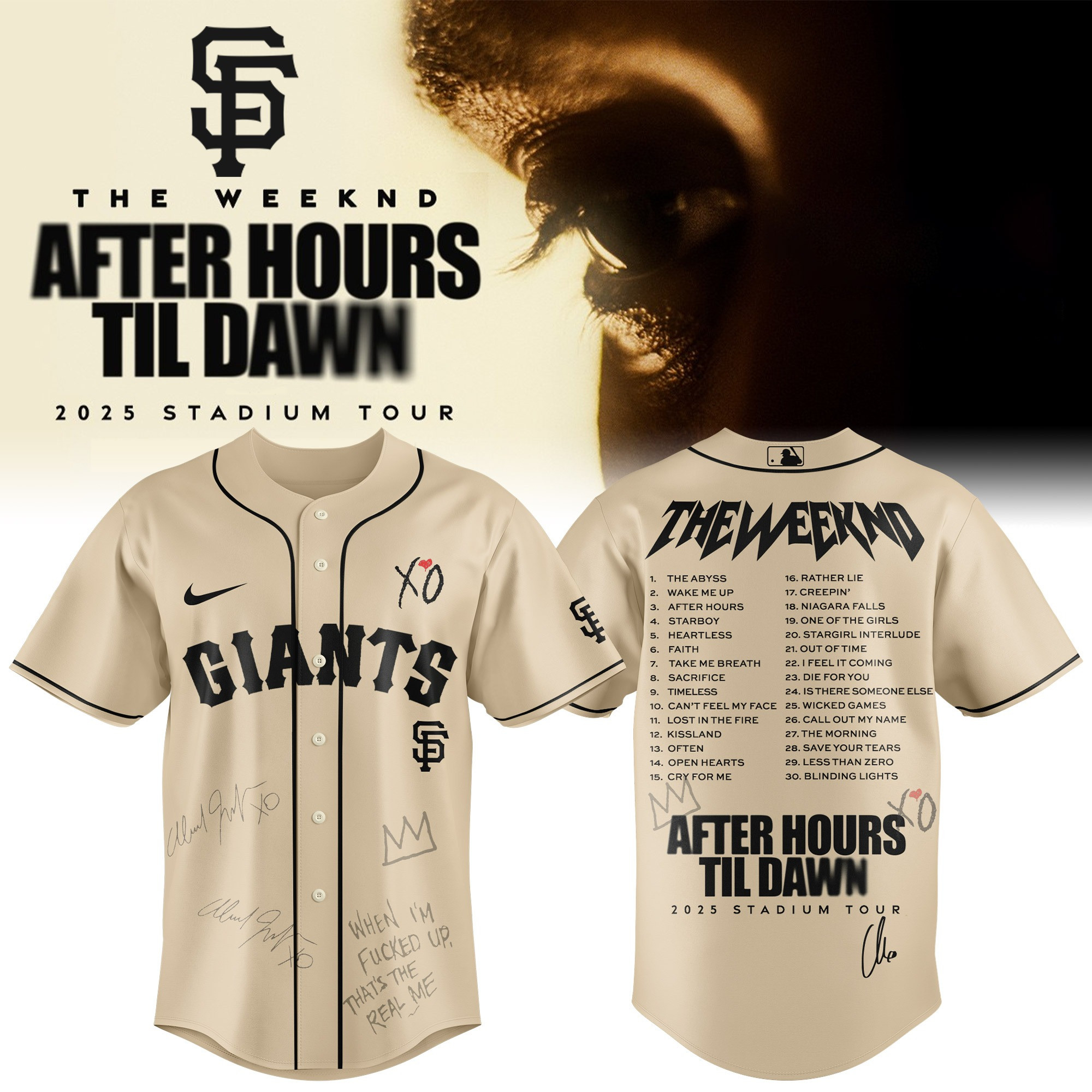 Giants The Weeknd After Hours Til Dawn Jersey Best Gifts For Baseball Fans