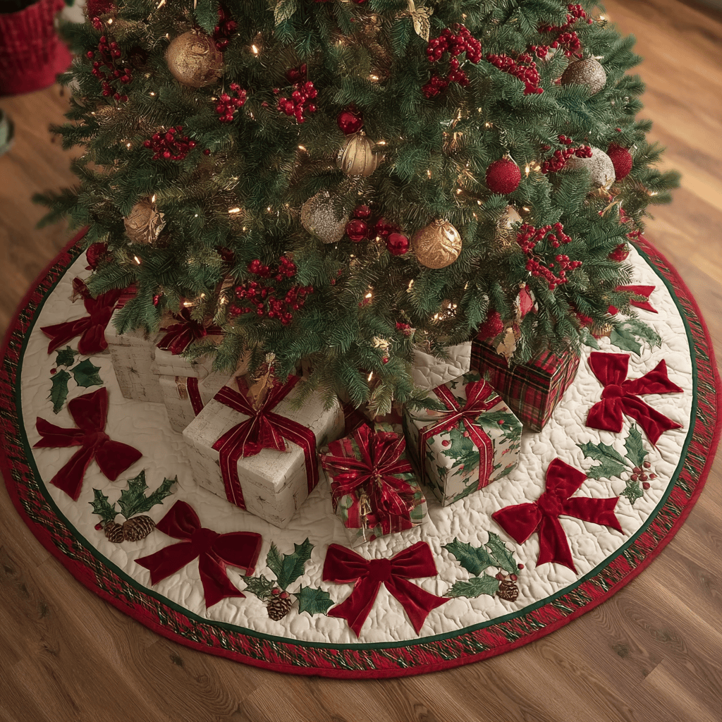 Gift Circle Christmas Quilted Tree Skirt Christmas Tree Decor Best Gifts For Xmas