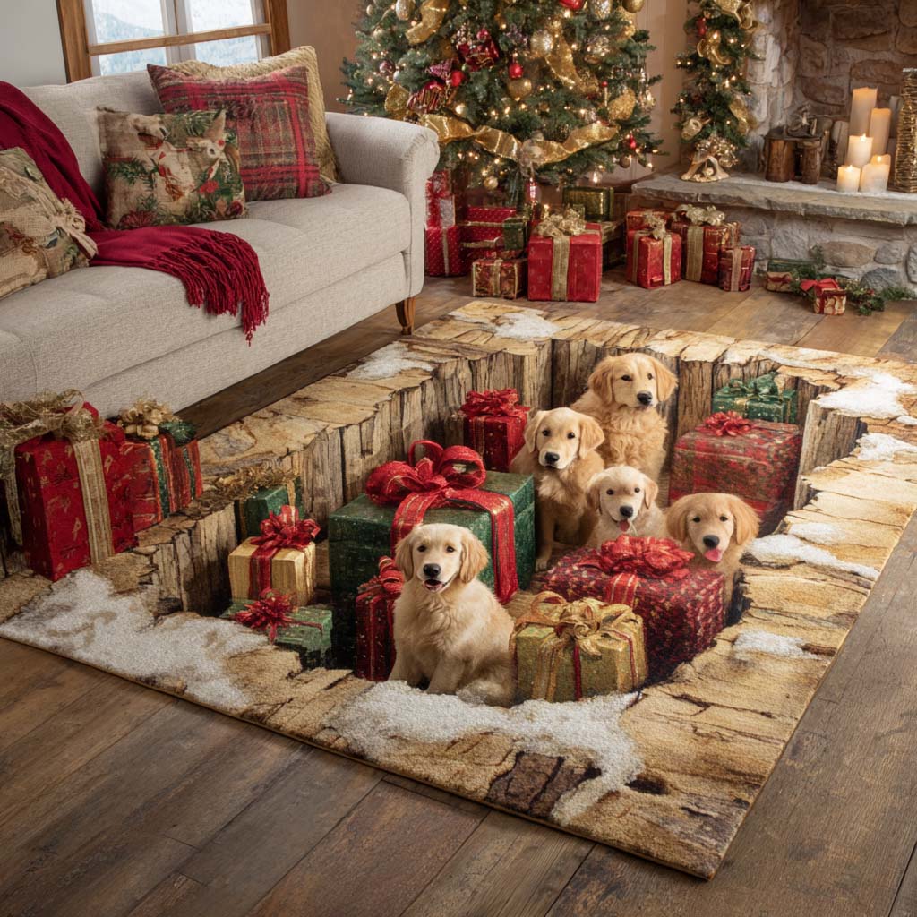 Gift Den Goldens Area Rug Christmas Decor For Entryway Presents For New Dog Owners