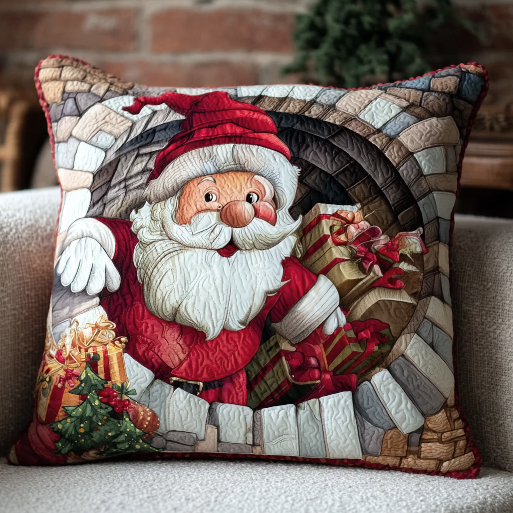 Gift Santa Claus Illusion Quilted Pillow Case Christmas Pillow Covers Awesome Christmas Gifts 2025
