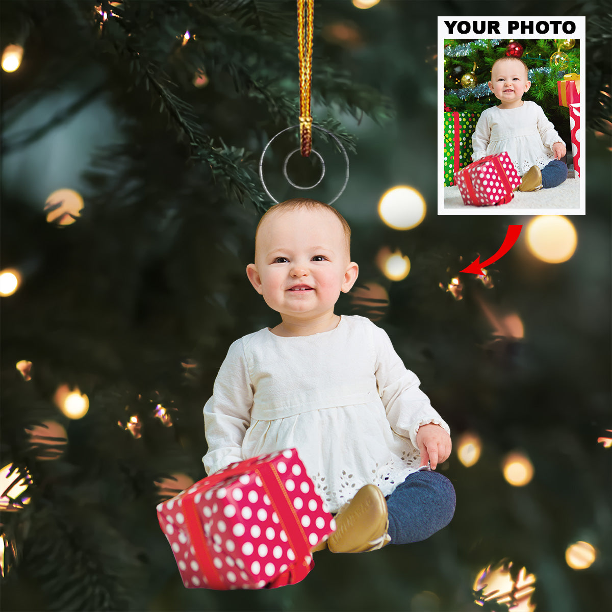 Gifted Joy Personalized Photo Mica Ornament Christmas Gift For Family Family Members