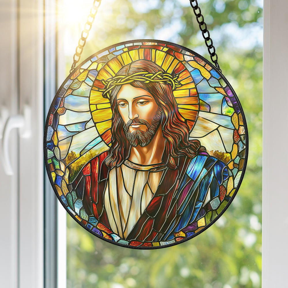 Gifts For Christian Jesus Stained Glass - Christmas Ornament Gift Idea