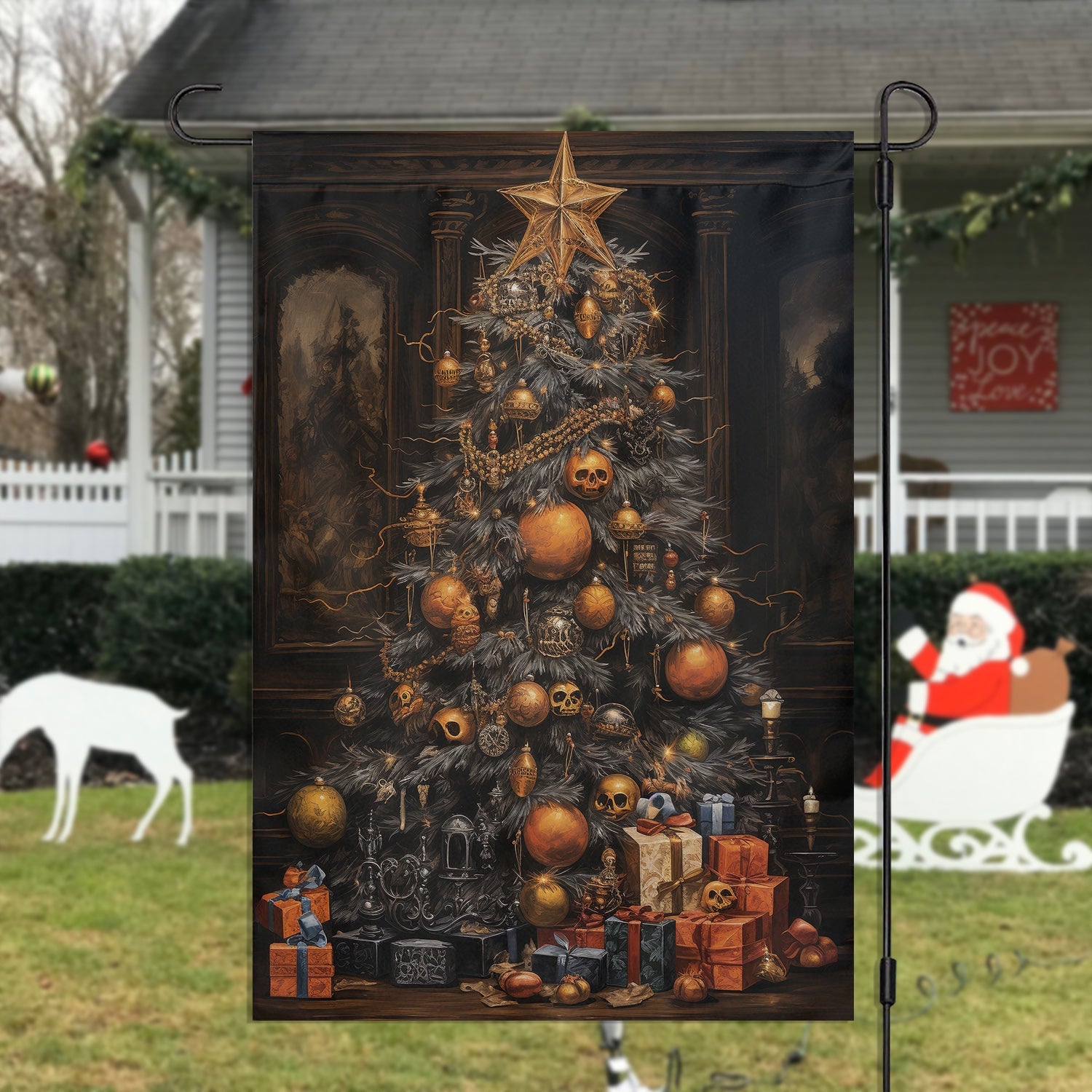 Gifts On Christmas Tree Christmas Flag Skull Themed Design Christmas Gifts For Hanging