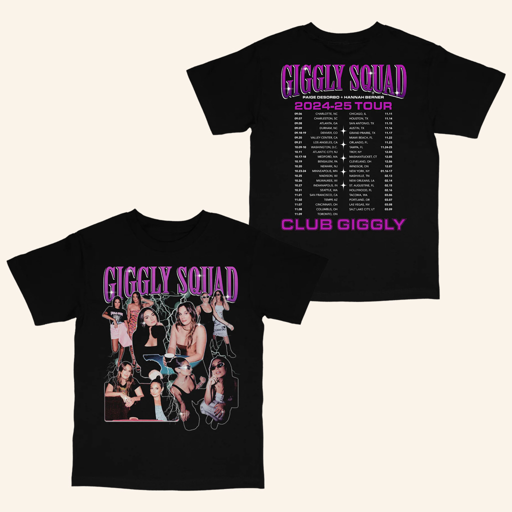 Giggly Squad Merch Club Giggly 2024 2025 Tour T-Shirt Christmas Gift Ideas For Her