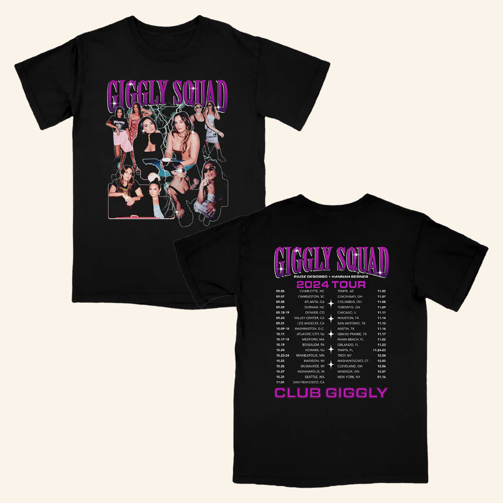 Giggly Squad Merch Club Giggly 2024 Tour T-Shirt Christmas Gift Ideas For Fans