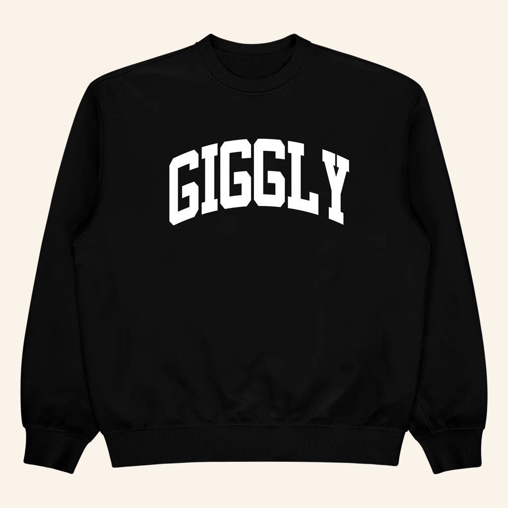 Giggly Squad Merch Collegiate Crewneck Giggly Sweatshirt Christmas Gifts For Sister