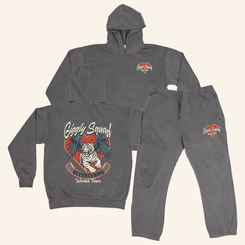 Giggly Squad Merch Decentering World Tour Hoodie And Sweatpant Sets Xmas Gifts For Friends Giggly Squad Merch Decentering World Tour Hoodie And Sweatpant Sets Xmas Gifts For Friends
