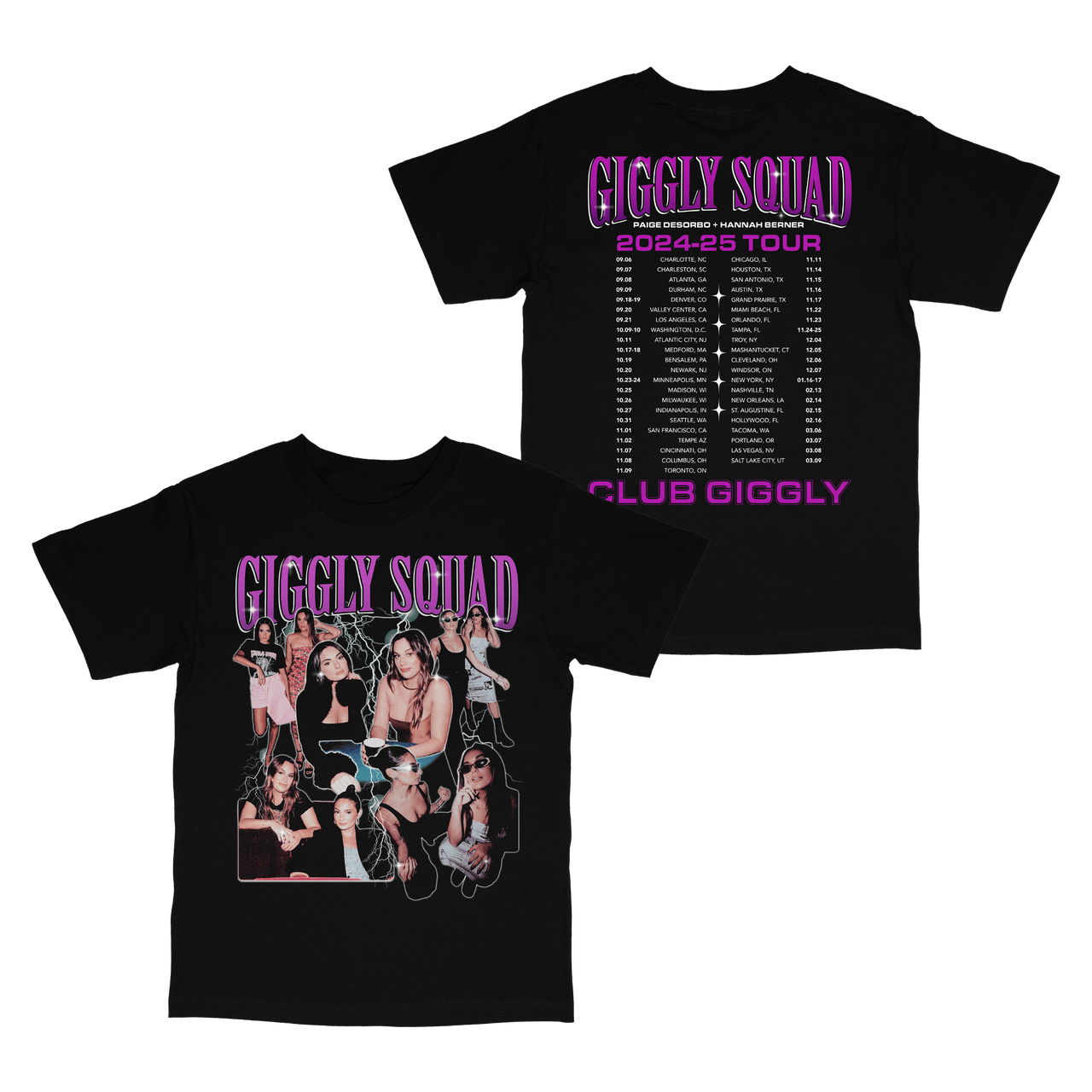 Giggly Squad Merch T-Shirt Club Giggly Tour Shirt 2024 2025 Fan Merch Gifts
