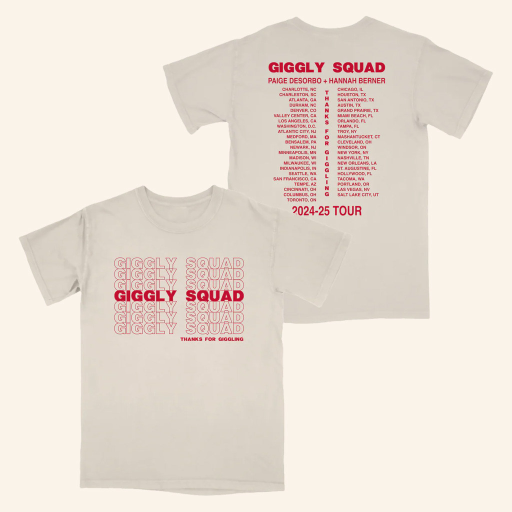 Giggly Squad Merch Thank You For Giggling 2024 2025 Tour T-Shirt Christmas Presents For Him