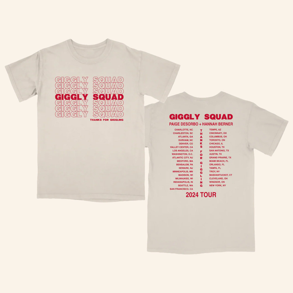 Giggly Squad Merch Thank You For Giggling 2024 Tour T-Shirt Birthday Gift Ideas For Him