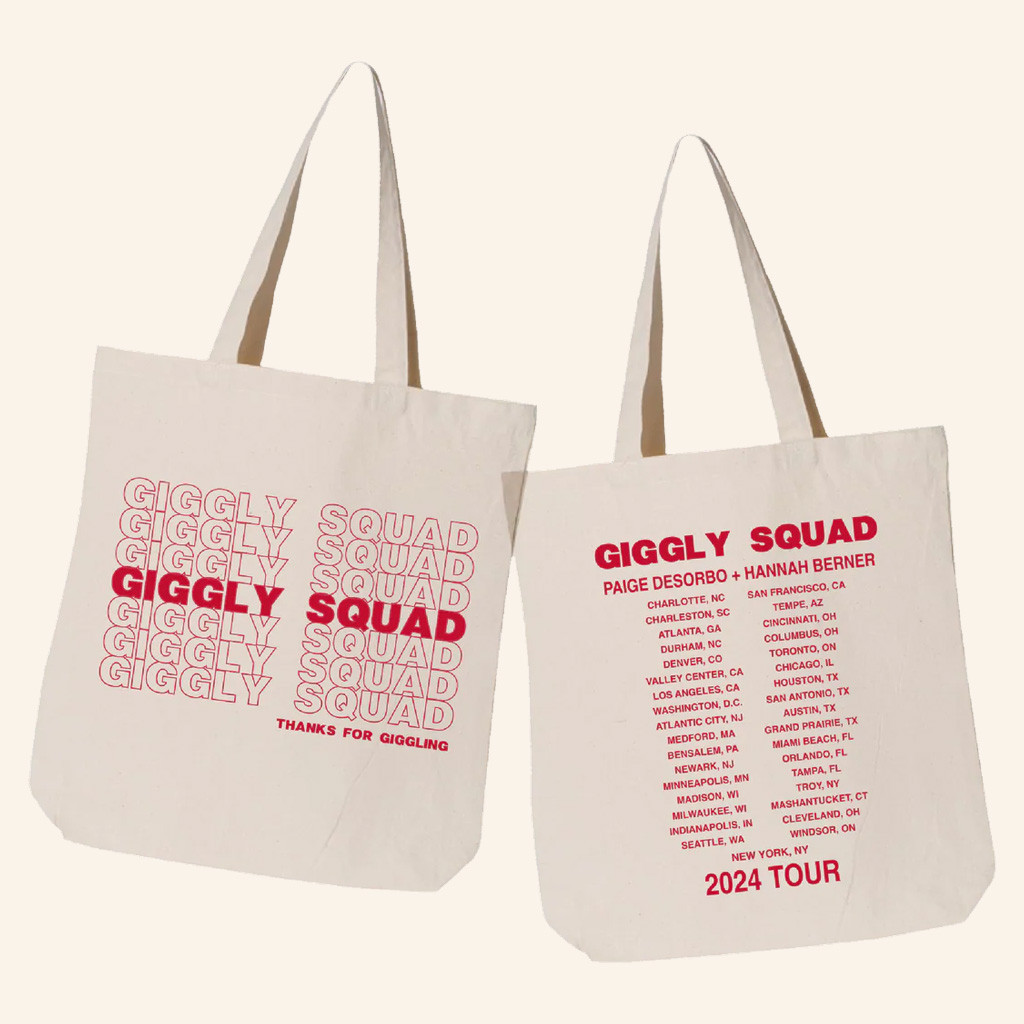 Giggly Squad Merch Thank You For Giggling 2024 Tour Tote Bag Birthday Gift Ideas For Friends Giggly Squad Merch Thank You For Giggling 2024 Tour Tote Bag Birthday Gift Ideas For Friends