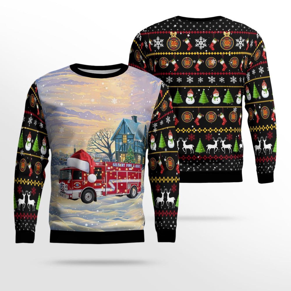 Gilbert Arizona Gilbert Fire Department Christmas Ugly Sweater Xmas Unisex Sweater Christmas Gifts For Men Women