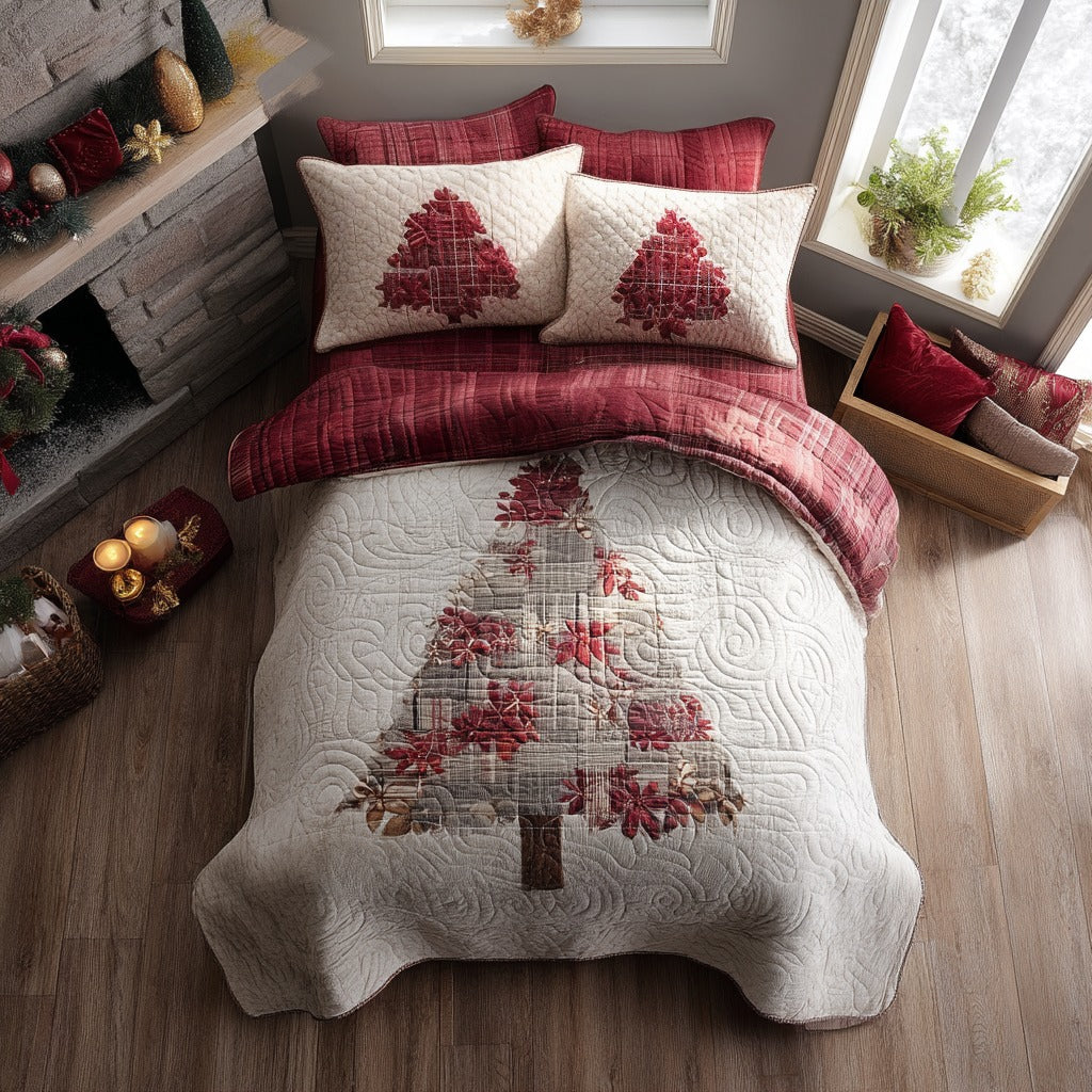 Gilded Pines Quilted Bedding Set Holiday Duvet Sets Christmas Gift Ideas For Mom
