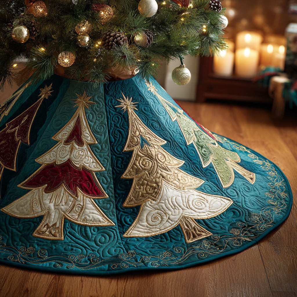 Gilded Trees Quilted Tree Skirt Holiday Home Decor Christmas Gifts For Tree Lovers
