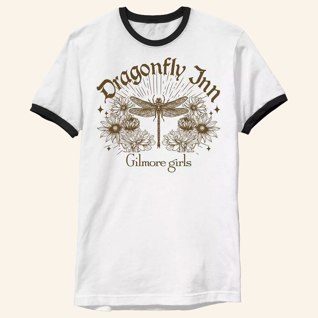 Gilmore Girls Merch Dragonfly Inn Antique Ringer Shirt Gifts For Girlfriend