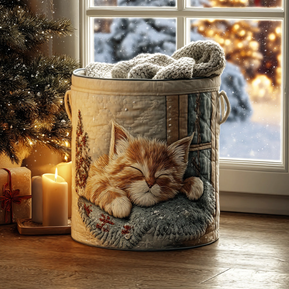 Ginger Nap Quilted Laundry Basket Father's Day Merch Gift