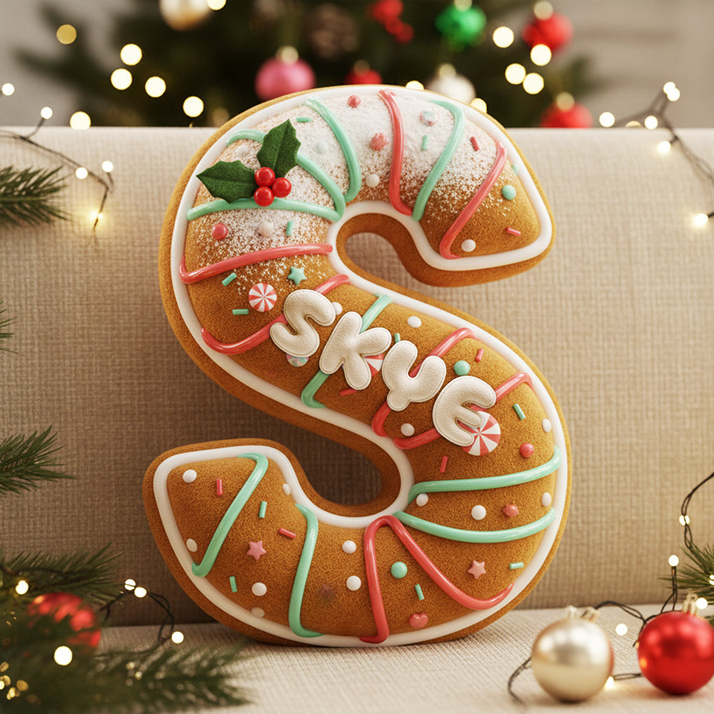 Gingerbread Alphabet Custom Shape Pillow - Personalized Gifts For Christmas - Inappropriate Christmas Gifts For Best Friend Gingerbread Alphabet Custom Shape Pillow - Personalized Gifts For Christmas - Inappropriate Christmas Gifts For Best Friend