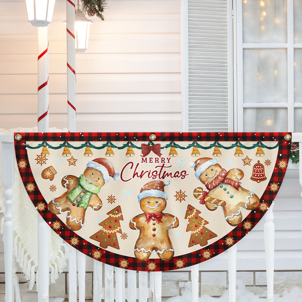 Gingerbread Christmas Non Pleated Fan Flag