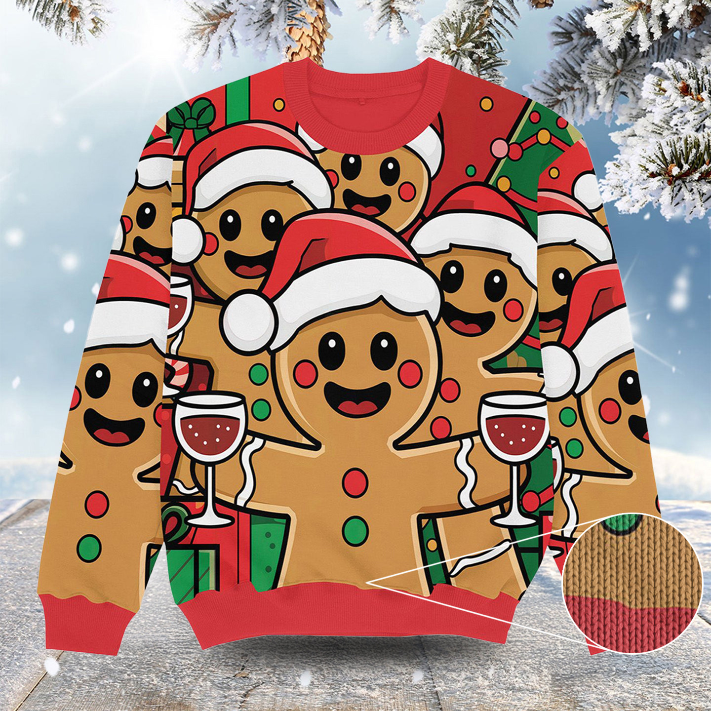 Gingerbread Christmas Ugly Sweater Funny Christmas Clothing Xmas Present For Brother