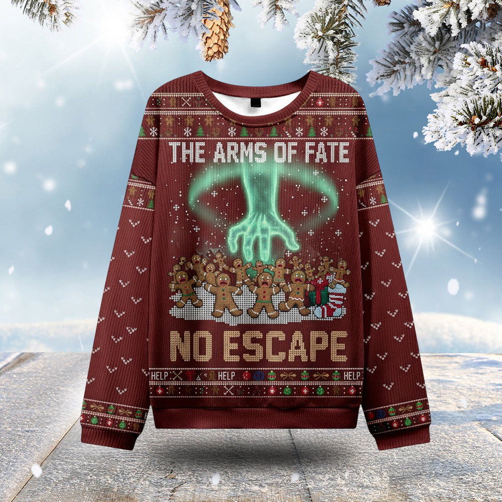Gingerbread Christmas Ugly Sweater The Arms Of Fate No Escape Christmas Clothing Xmas Gifts