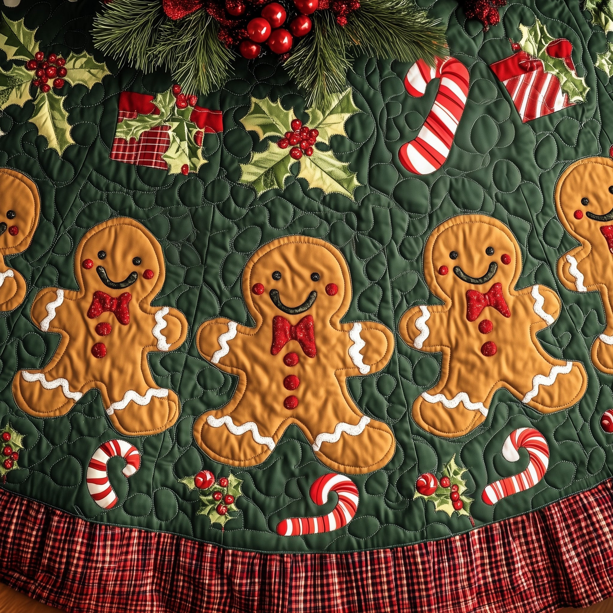 Gingerbread Cookie Quilted Tree Skirt Xmas Decor Viral Home Decor Gingerbread Xmas Gifts