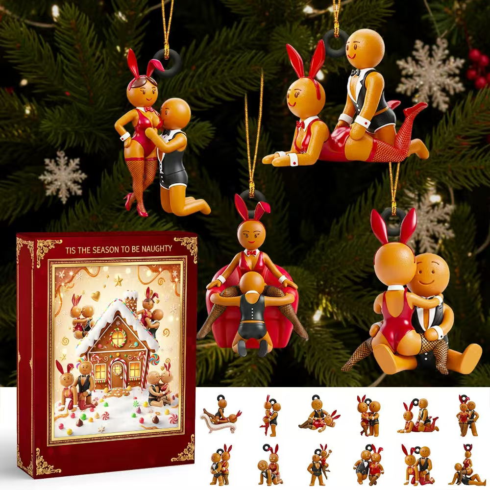 Gingerbread Couple Christmas Arrival Holiday Calendar Blind Box Christmas Gifts For Couples