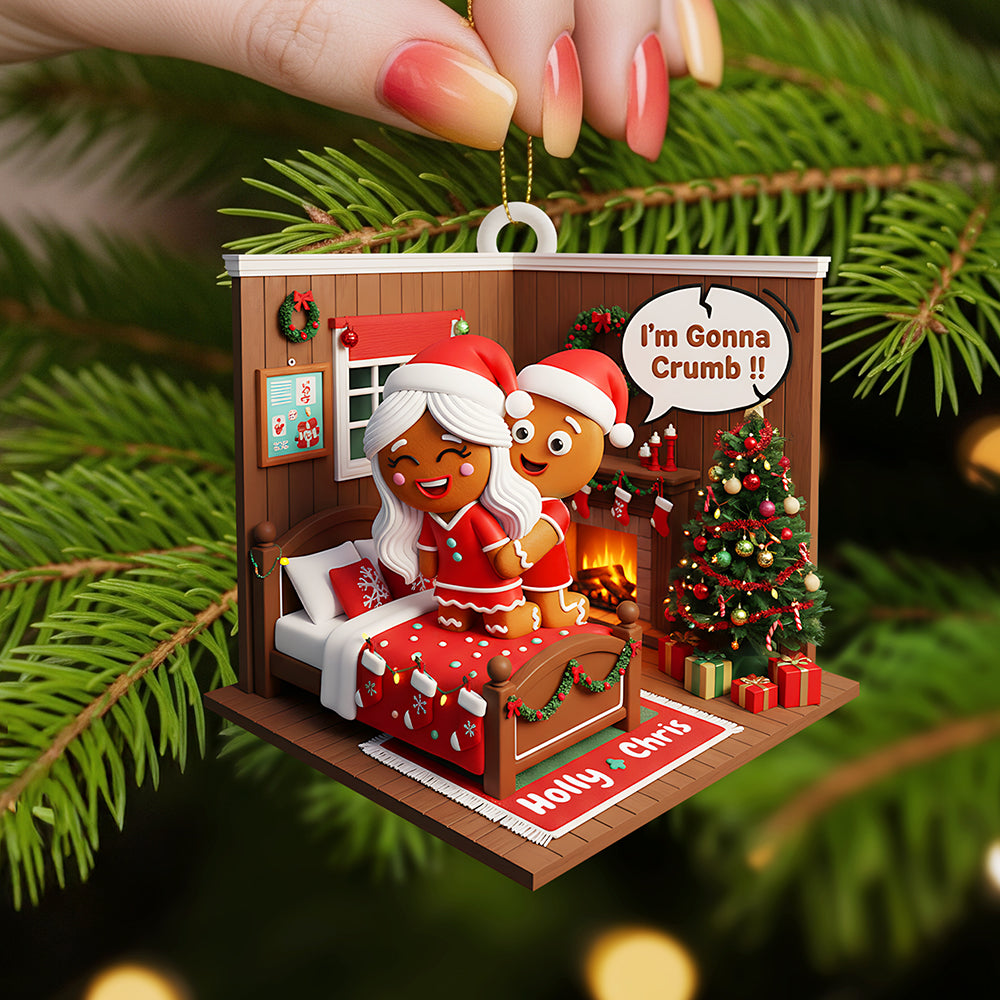 Gingerbread Couple Christmas Ornament, Personalized Gifts For Couple - Family Christmas Ornament Gift