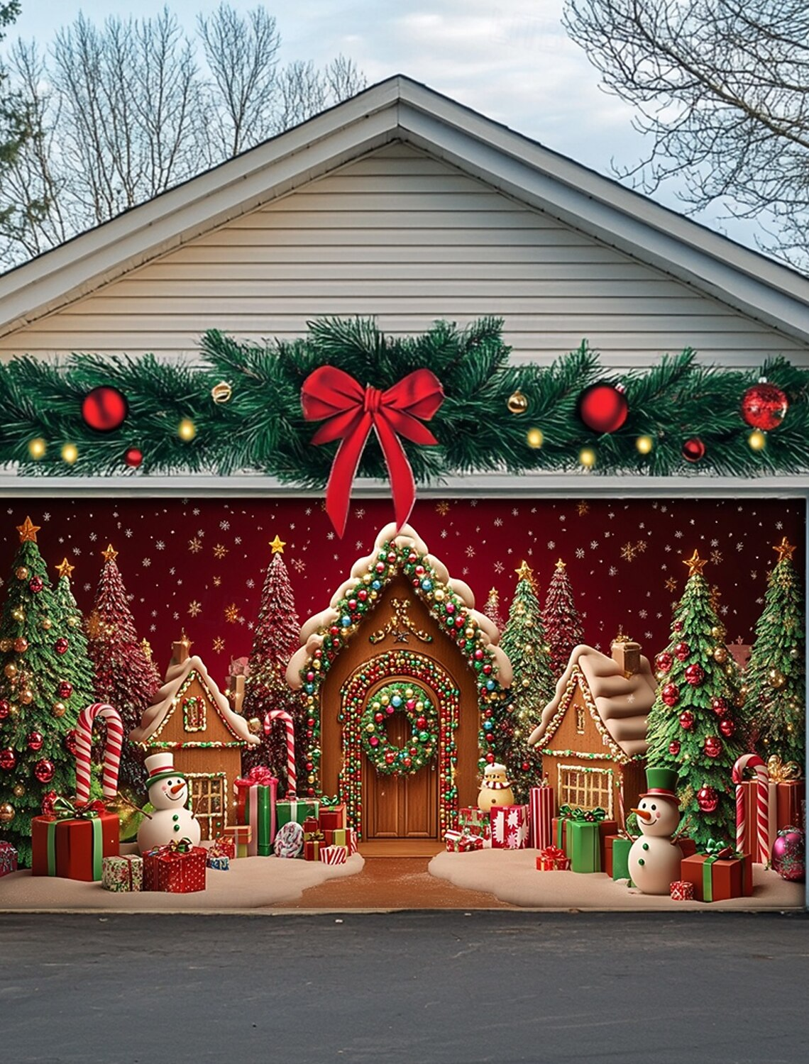Gingerbread House Christmas Garage Door Covers Garage Holiday Covers Xmas Gifts For Mom