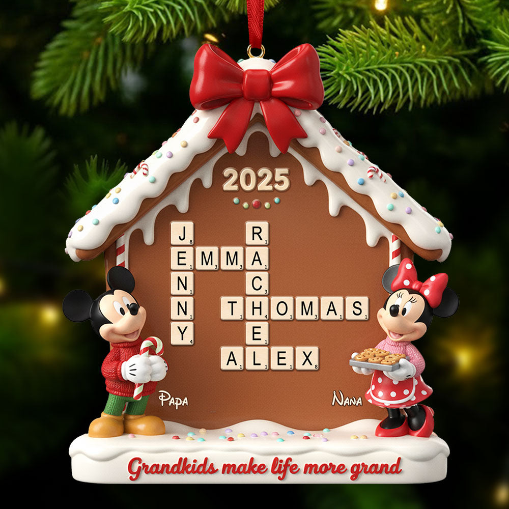 Gingerbread House Family Crossword Ornament - Personalized Gift For Family Christmas Ornament - Christmas Ornament Gift Idea Gingerbread House Family Crossword Ornament - Personalized Gift For Family Christmas Ornament - Christmas Ornament Gift Idea