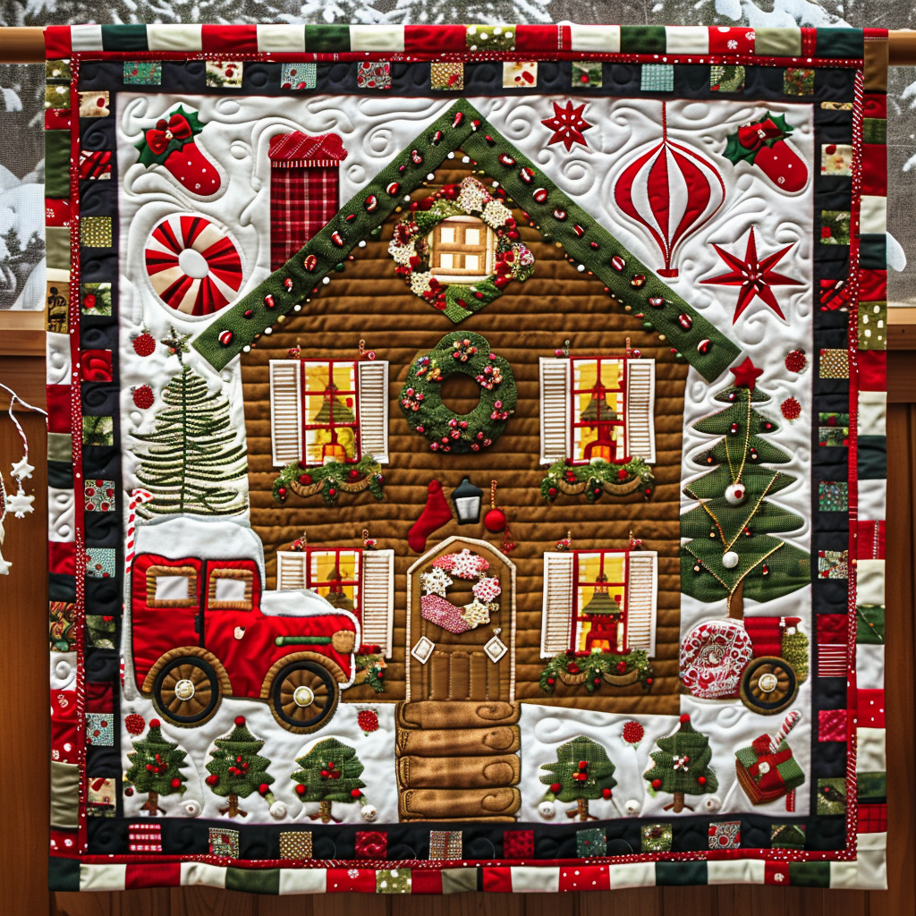 Gingerbread House Quilted Blanket Christmas Gifts For My Wife