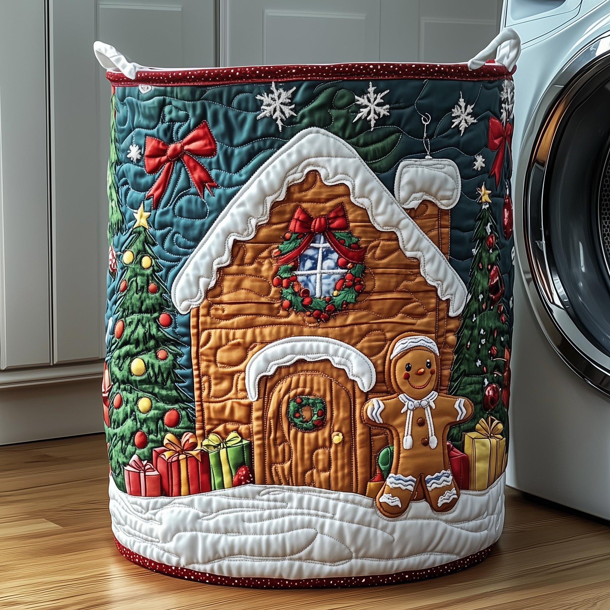 Gingerbread House Quilted Laundry Basket Great Family Gifts For Christmas