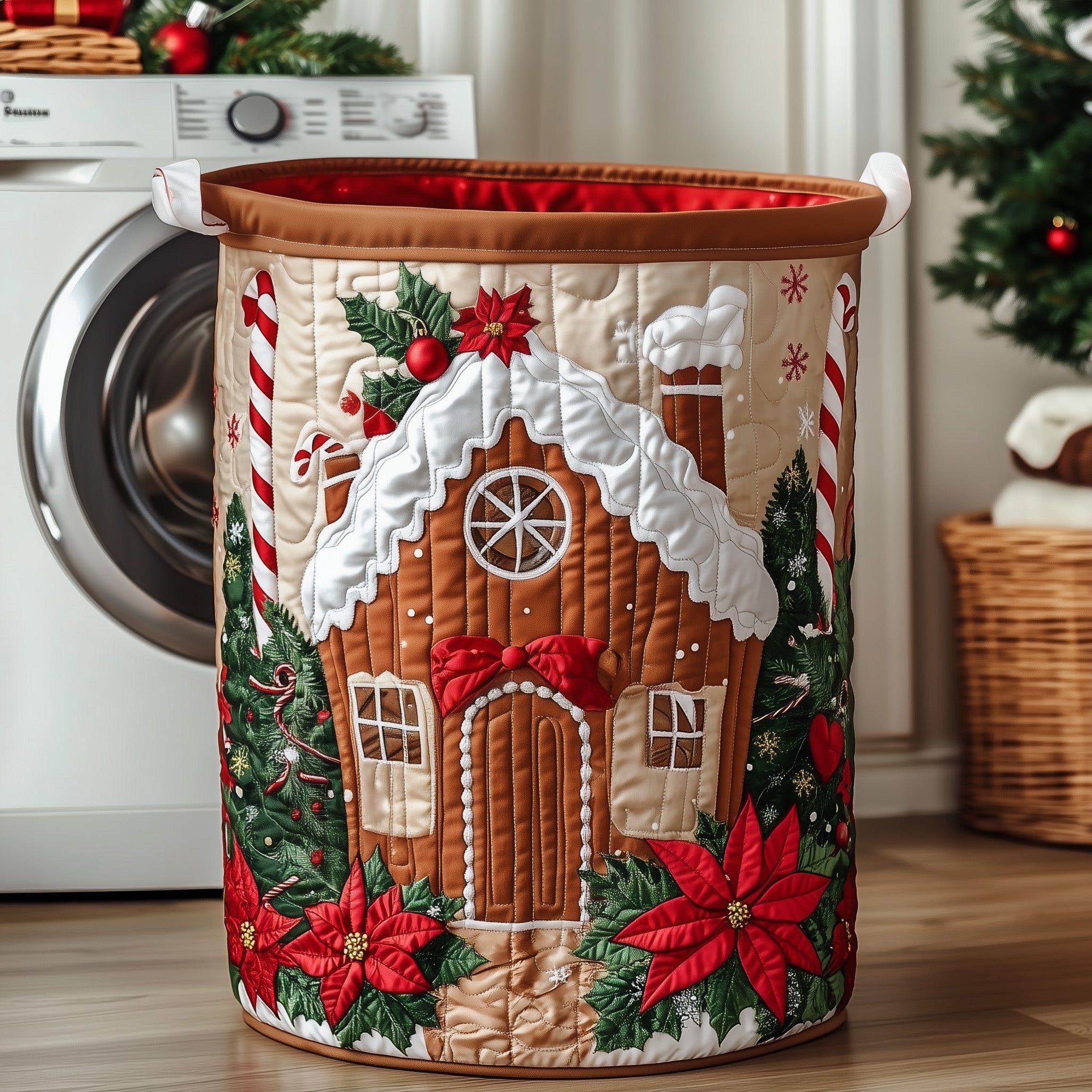 Gingerbread House Quilted Laundry Basket Great Family Xmas Gifts