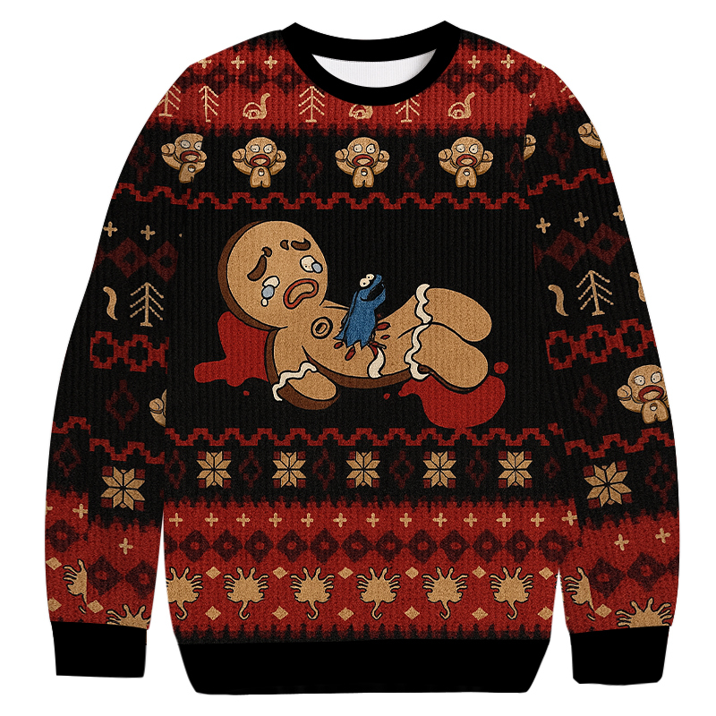 Gingerbread Man Guts Christmas Ugly Sweatshirt Holiday Joke Gift Idea