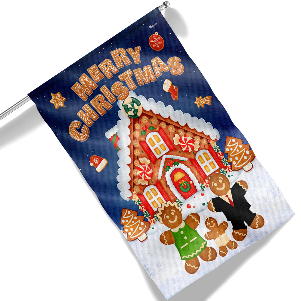 Gingerbread Merry Christmas Flag